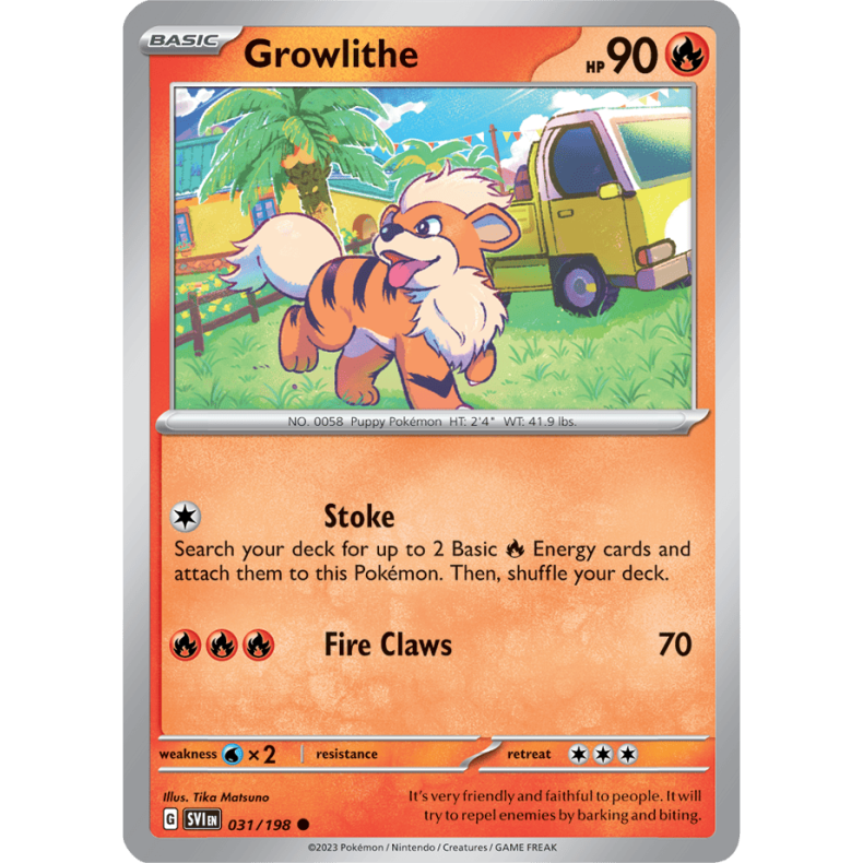 Growlithe 031/198 - Scarlet &amp; Violet Enkeltkort