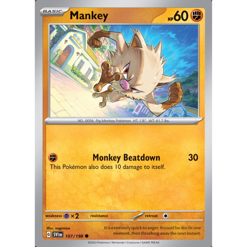 Mankey 107/198 - Scarlet &amp; Violet Enkeltkort