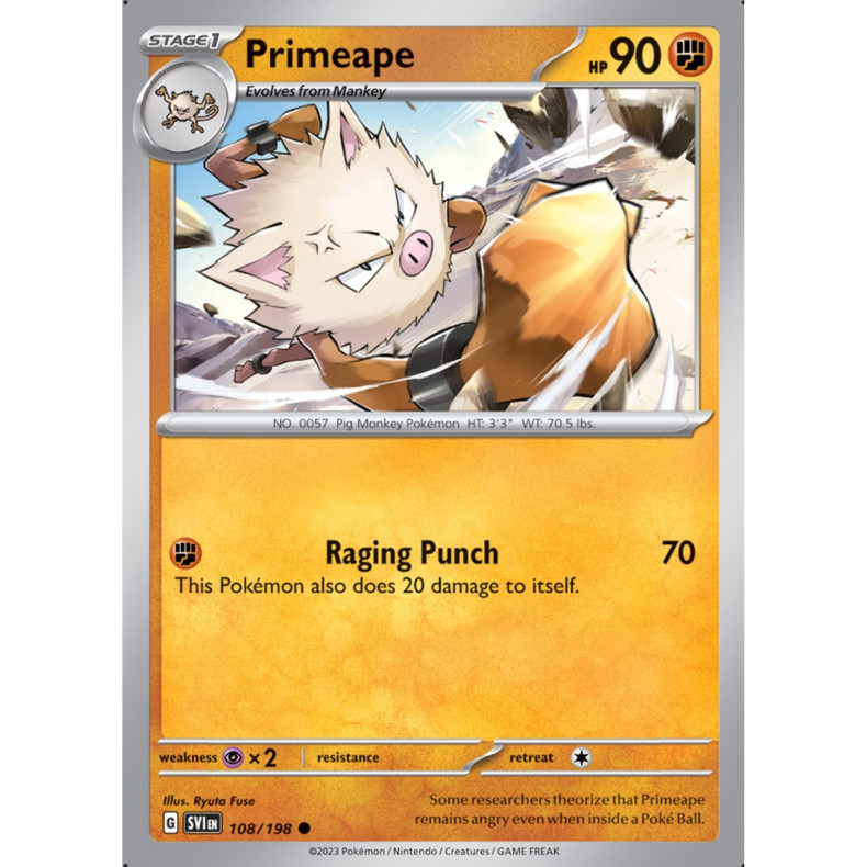Primeape 108/198 - Scarlet &amp; Violet Enkeltkort