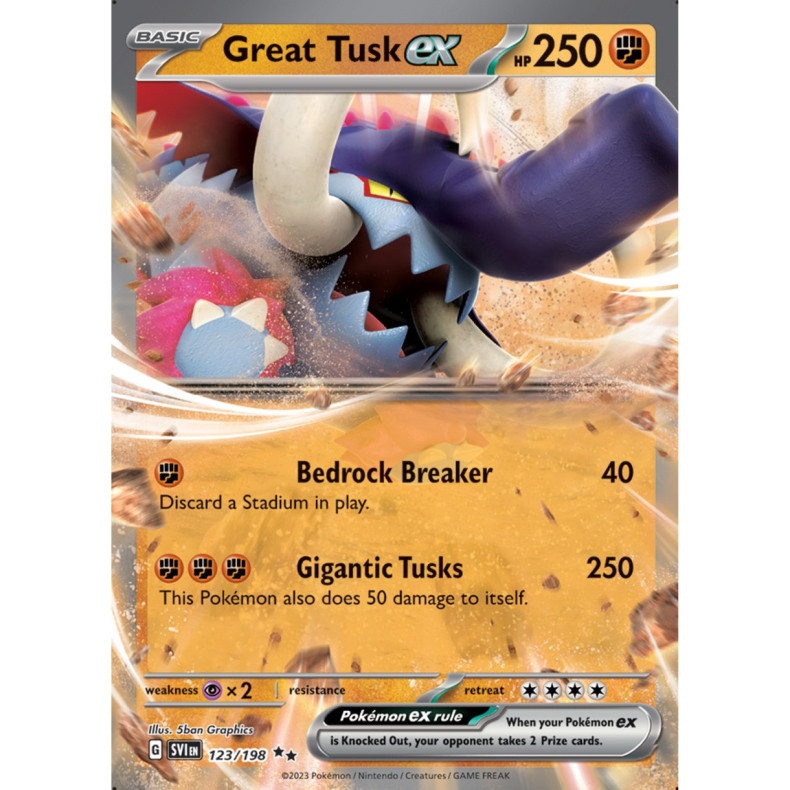 Great Tusk ex 123/198 - Scarlet &amp; Violet Enkeltkort