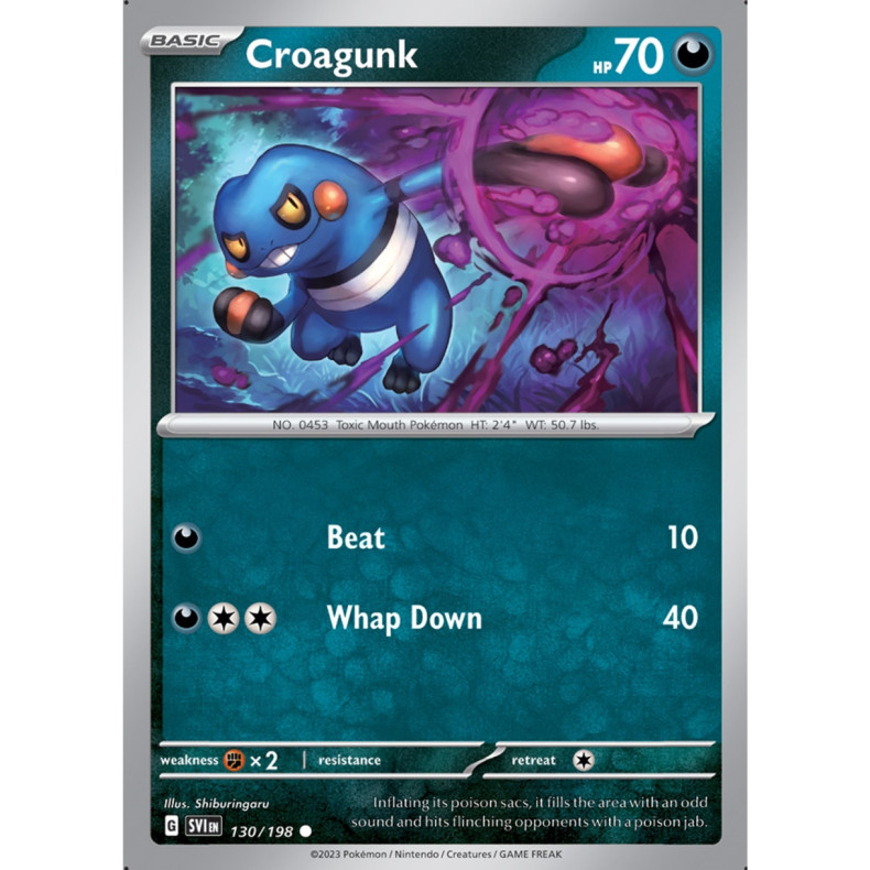 Croagunk 130/198 - Scarlet &amp; Violet Enkeltkort