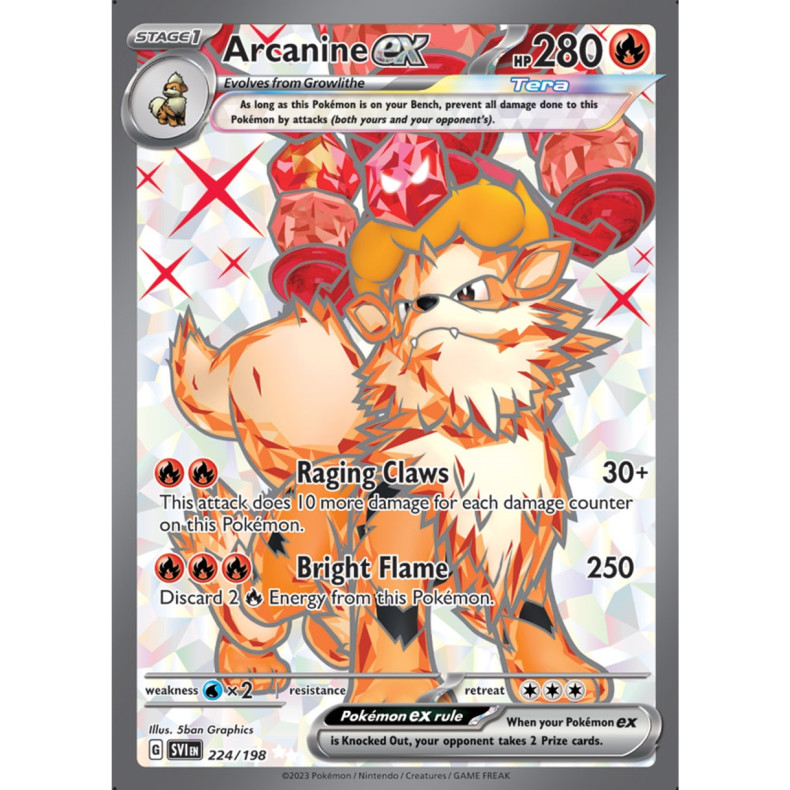 Arcanine ex 224/198 - Scarlet &amp; Violet Enkeltkort