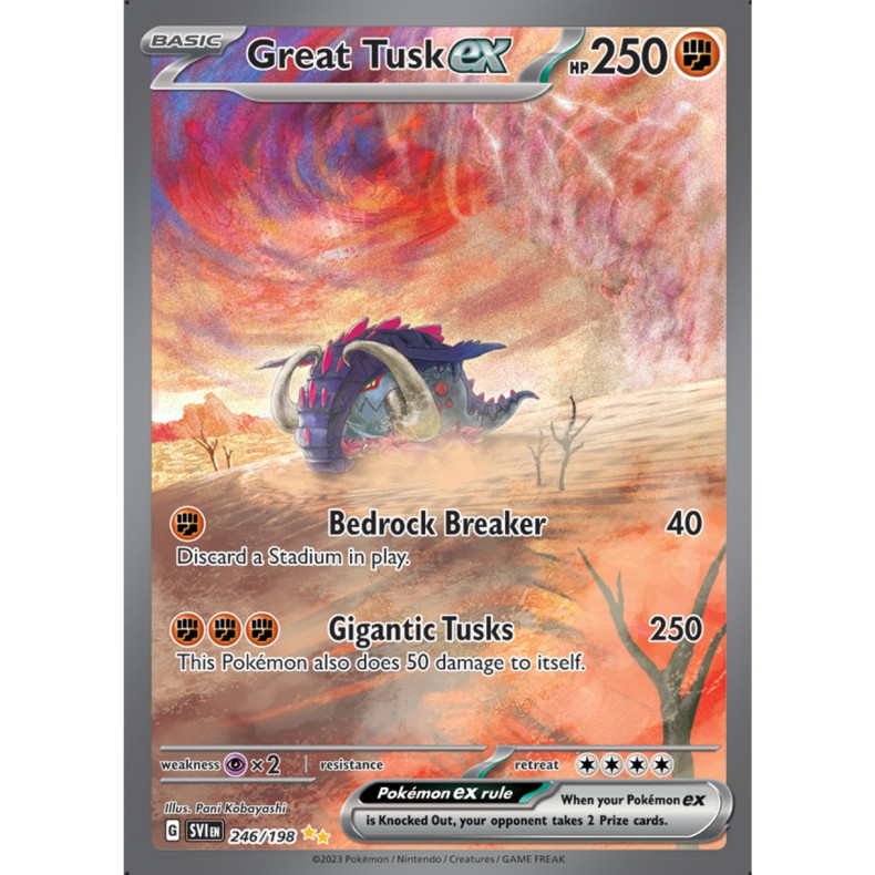 Great Tusk ex 246/198 - Scarlet &amp; Violet Enkeltkort