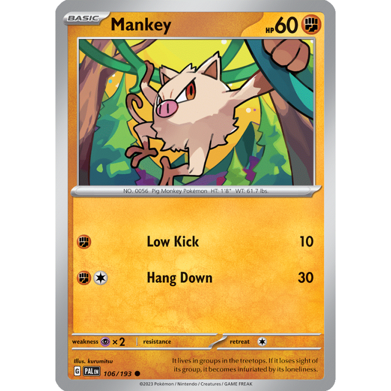 Mankey 106/193 Paldea Evolved Enkeltkort