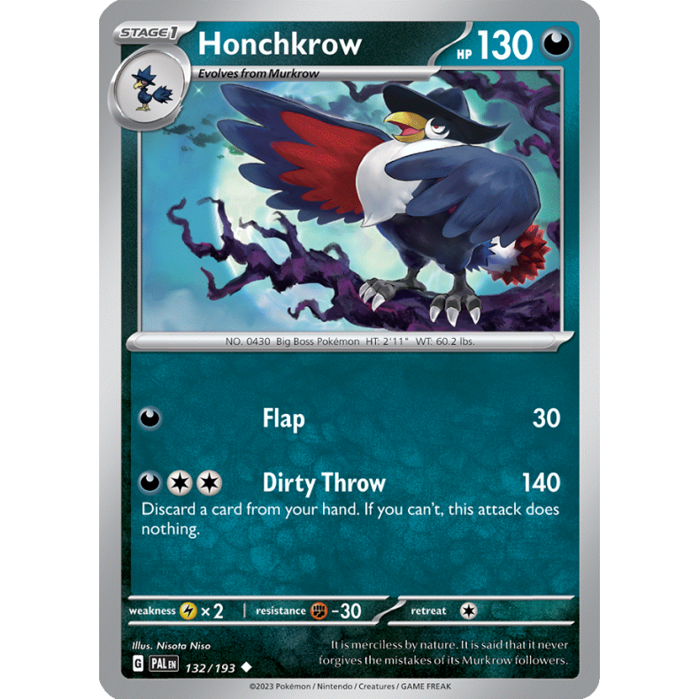 Honchkrow 132/193 - Paldea Evolved Enkeltkort