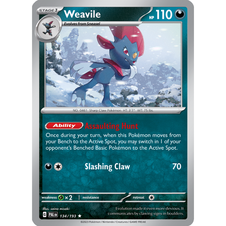 Weavile 134/193 - Paldea Evolved Enkeltkort