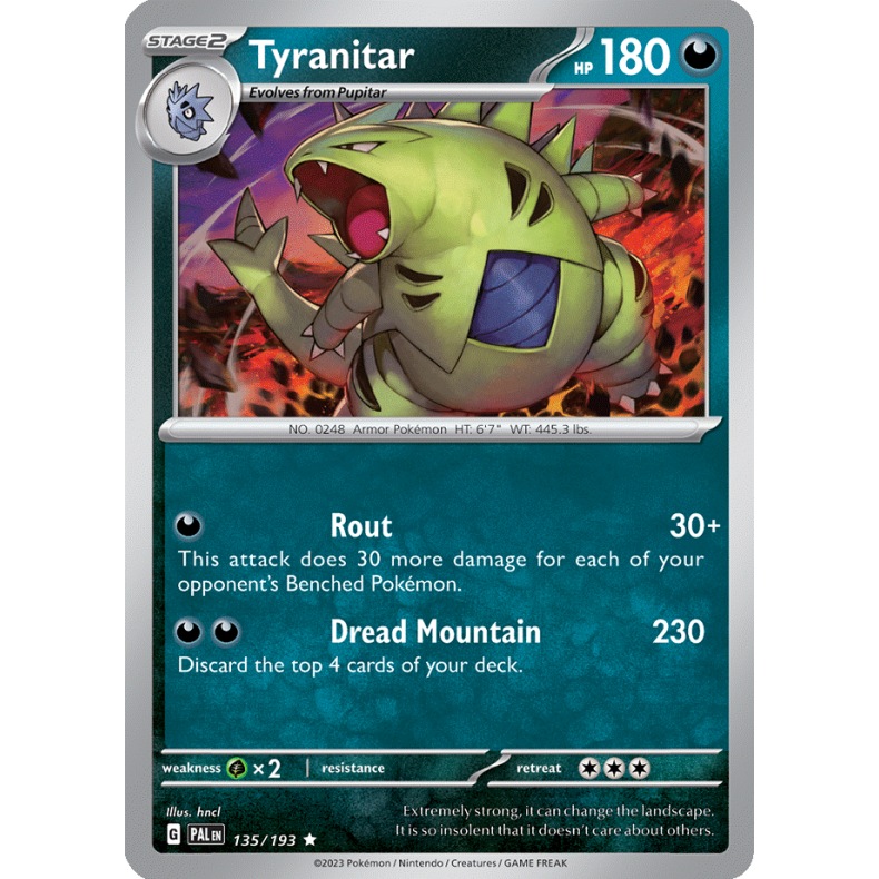 Tyranitar 135/193 - Paldea Evolved Enkeltkort