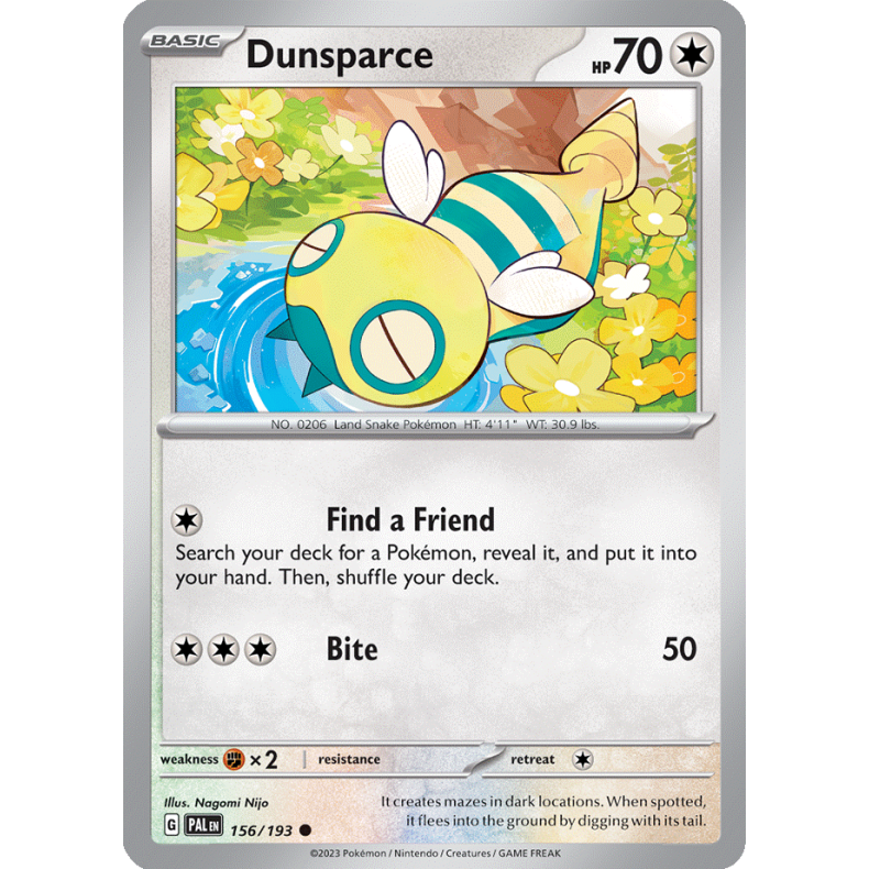 Dunsparce 156/193 - Paldea Evolved Enkeltkort