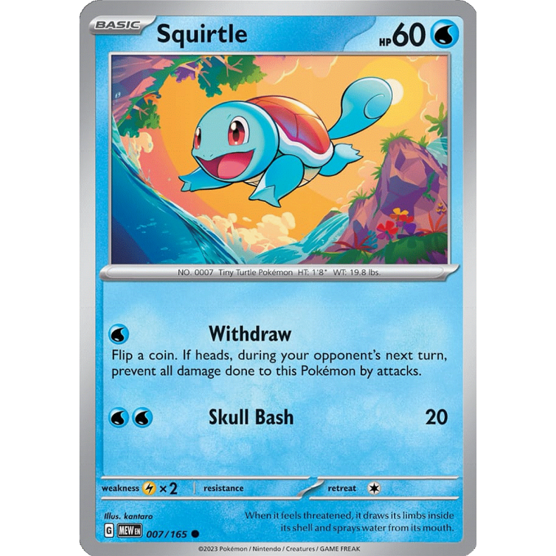 Squirtle 007/165 - 151 Enkeltkort