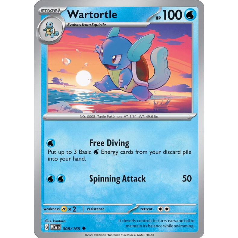 Wartortle 008/165 - 151 Enkeltkort