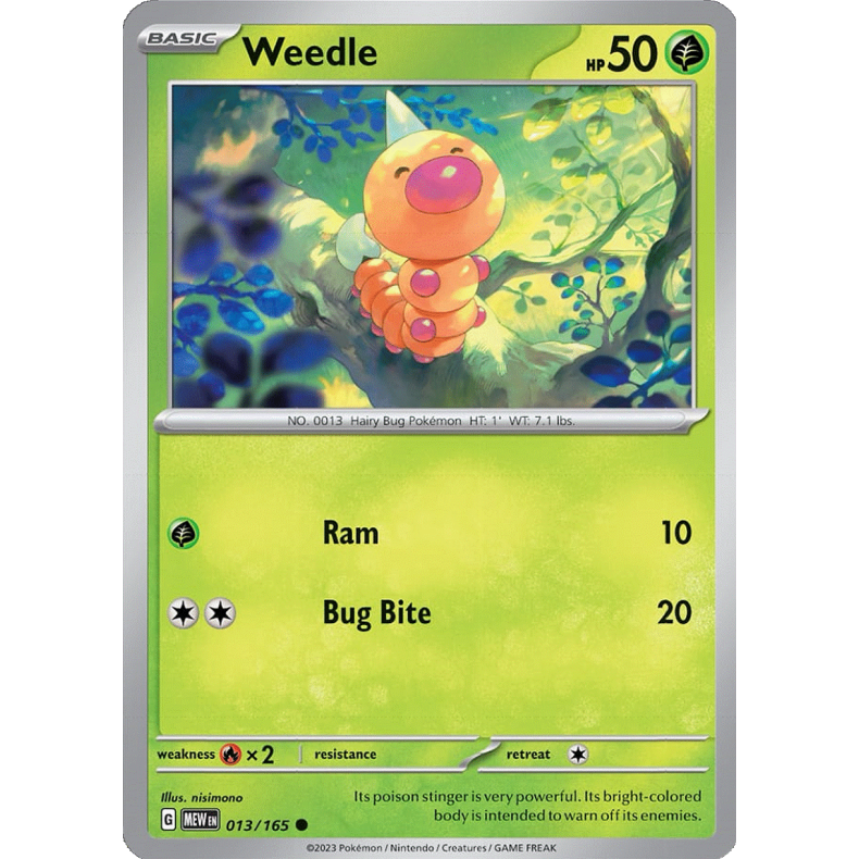 Weedle 013/165 - 151 Enkeltkort