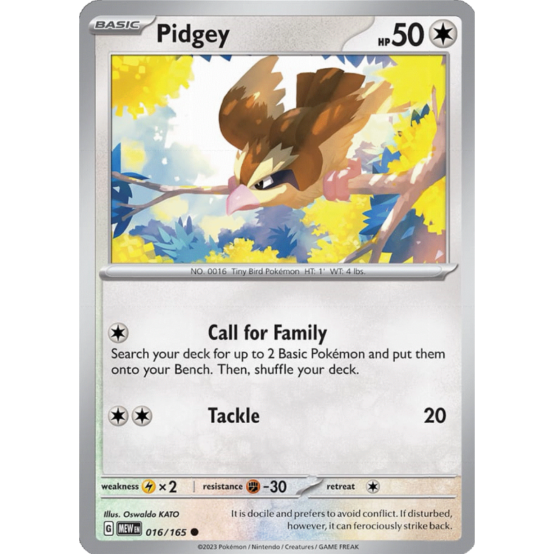 Pidgey 016/165 - 151 Enkeltkort