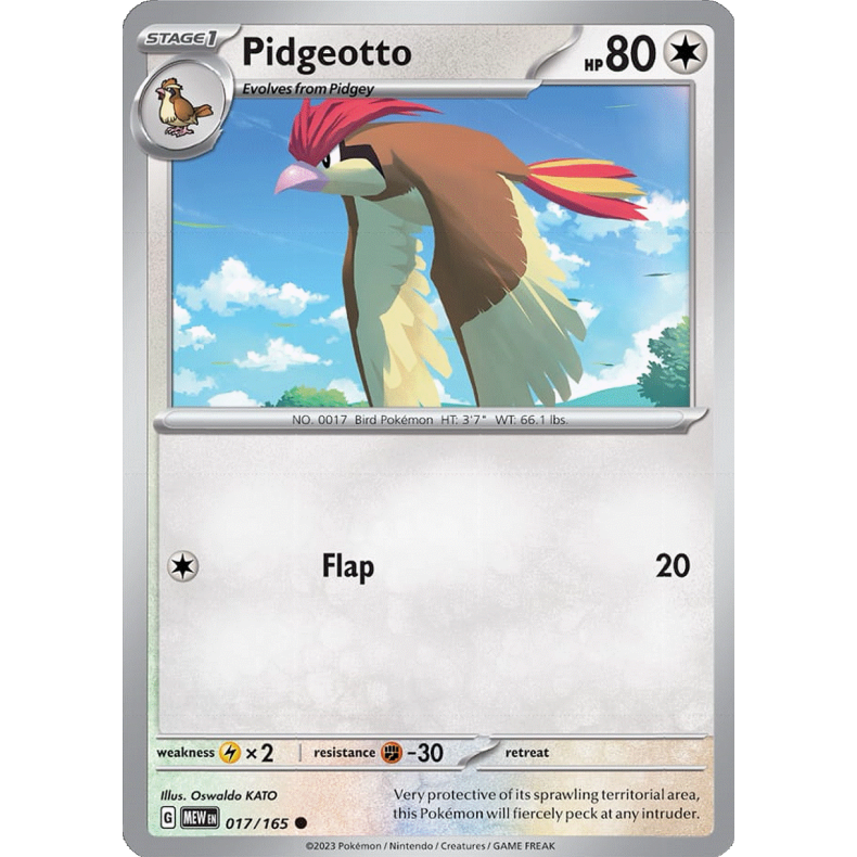 Pidgeotto 017/165 - 151 Enkeltkort