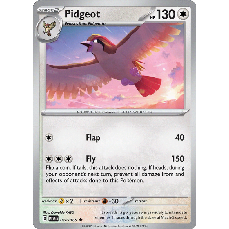 Pidgeot 018/165 - 151 Enkeltkort