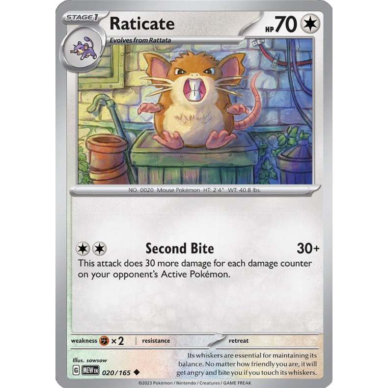 Raticate 020/165 - 151 Enkeltkort