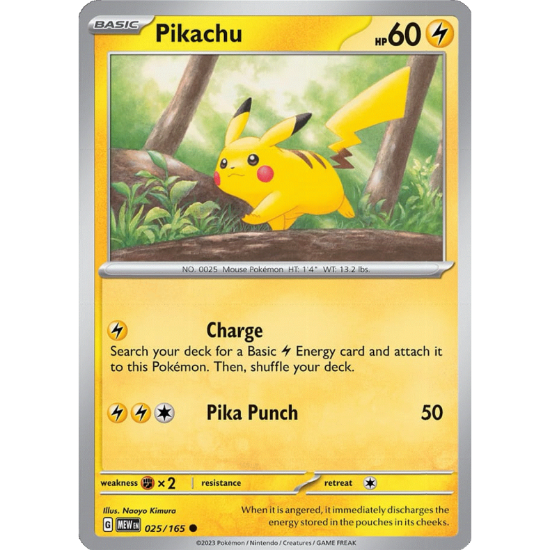 Pikachu 025/165 - 151 Enkeltkort