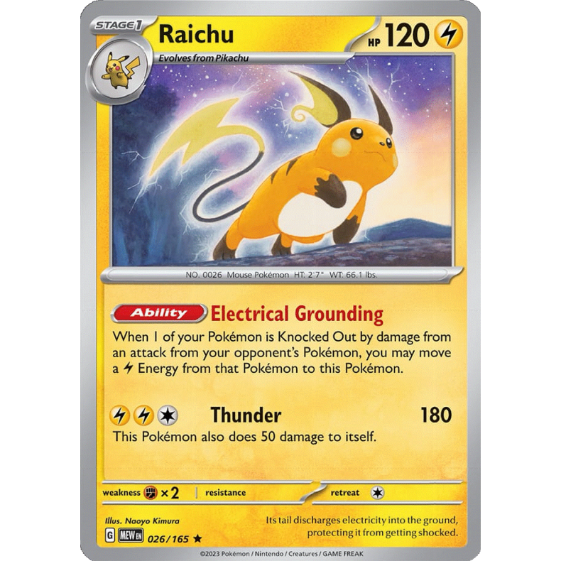 Raichu 026/165 - 151 Enkeltkort
