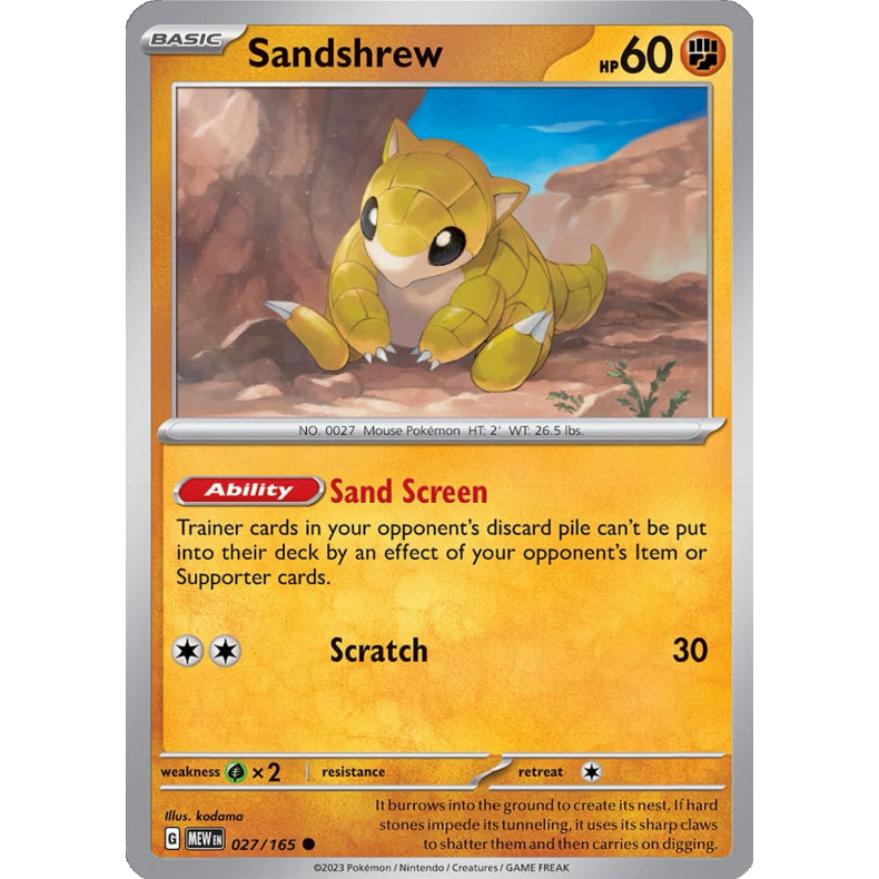 Sandshrew 027/165 - 151 Enkeltkort