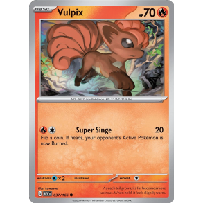 Vulpix 037/165 - 151 Enkeltkort