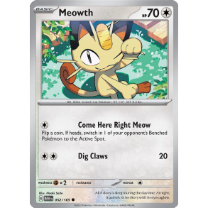 Meowth 052/165 - 151 Enkeltkort