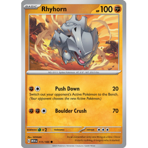 Rhyhorn 111/165 - 151 Enkeltkort