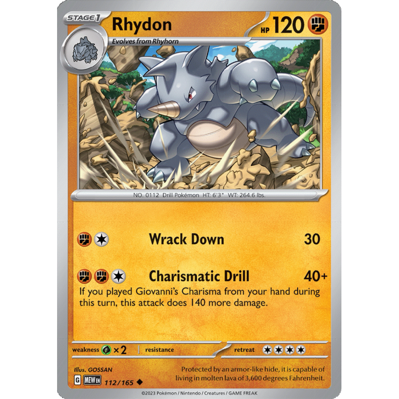 Rhydon 112/165 - 151 Enkeltkort