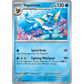 Vaporeon 134/165 - 151 Enkeltkort