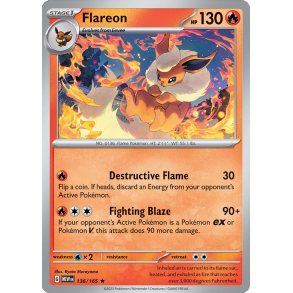 Flareon 136/165 - 151 Enkeltkort
