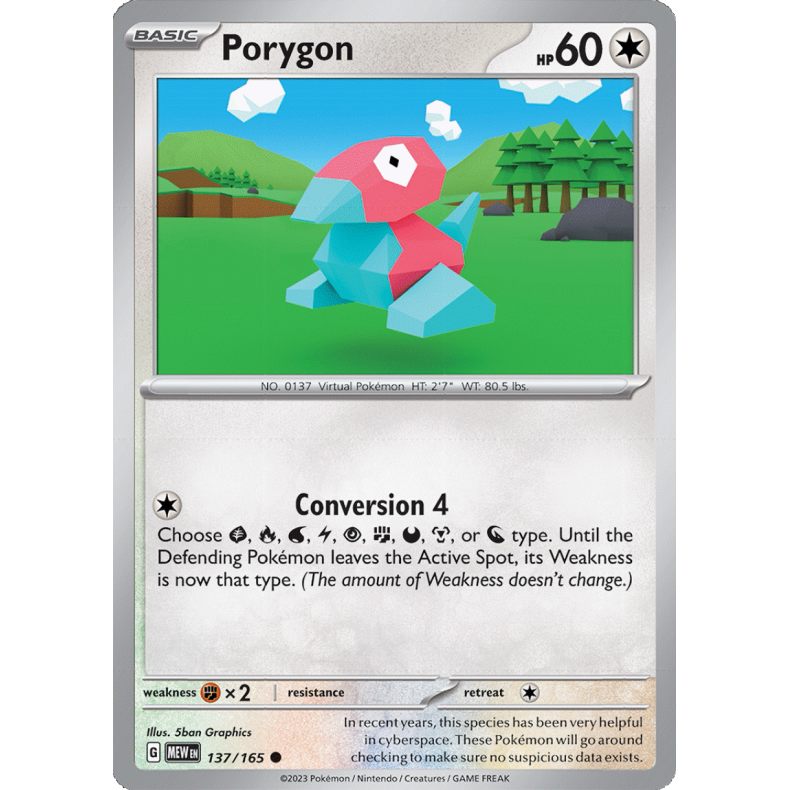 Porygon 137/165 - 151 Enkeltkort