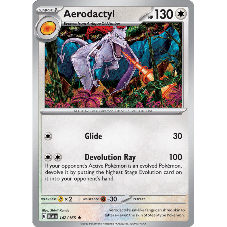 Aerodactyl 142/165 - 151 Enkeltkort