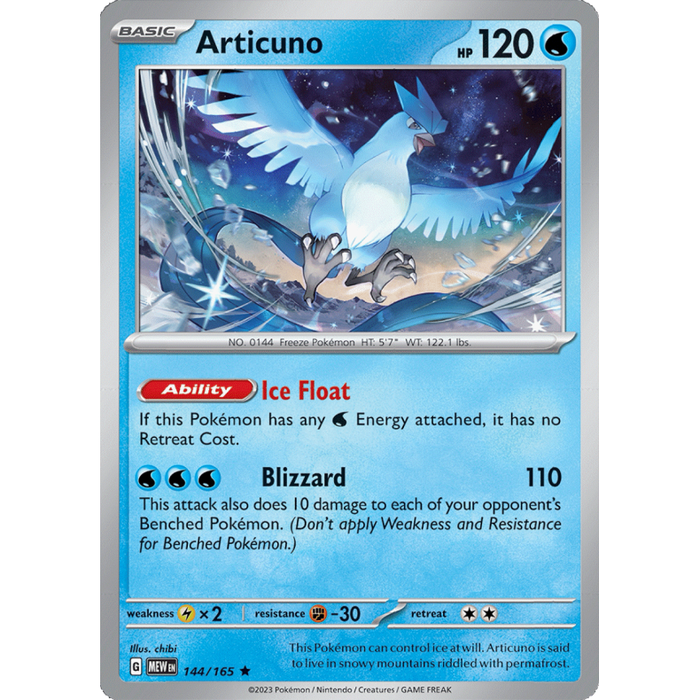 Articuno 144/165 - 151 Enkeltkort