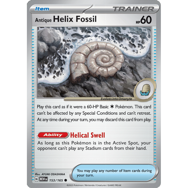Antique Helix Fossil 153/165 - 151 Enkeltkort
