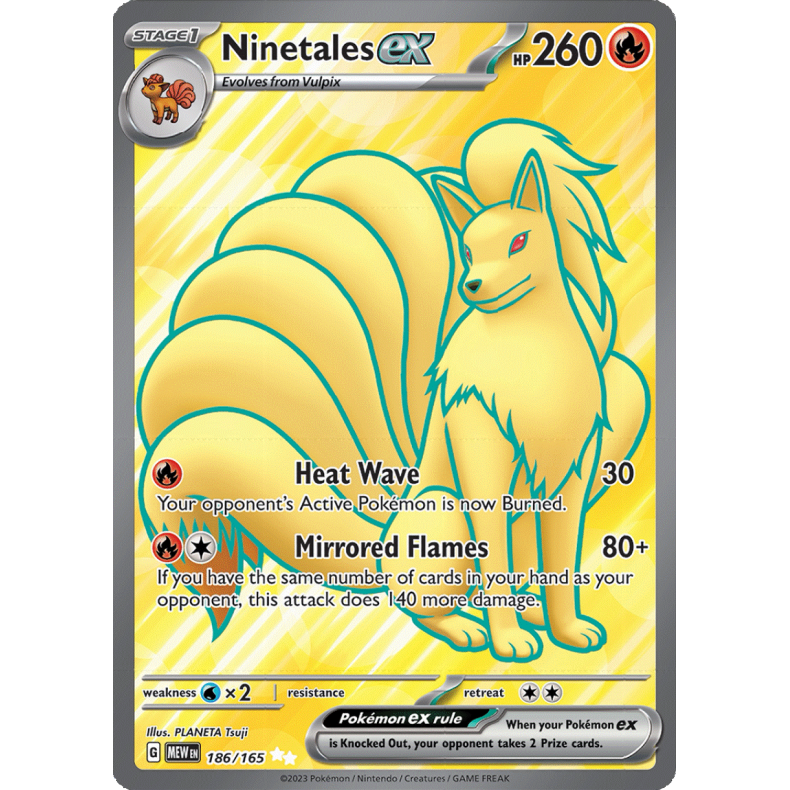 Ninetales ex 186/165 - 151 Enkeltkort