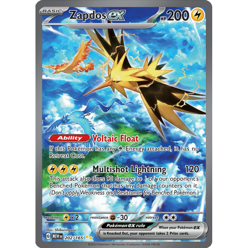 Zapdos ex 202/165 - 151 Enkeltkort