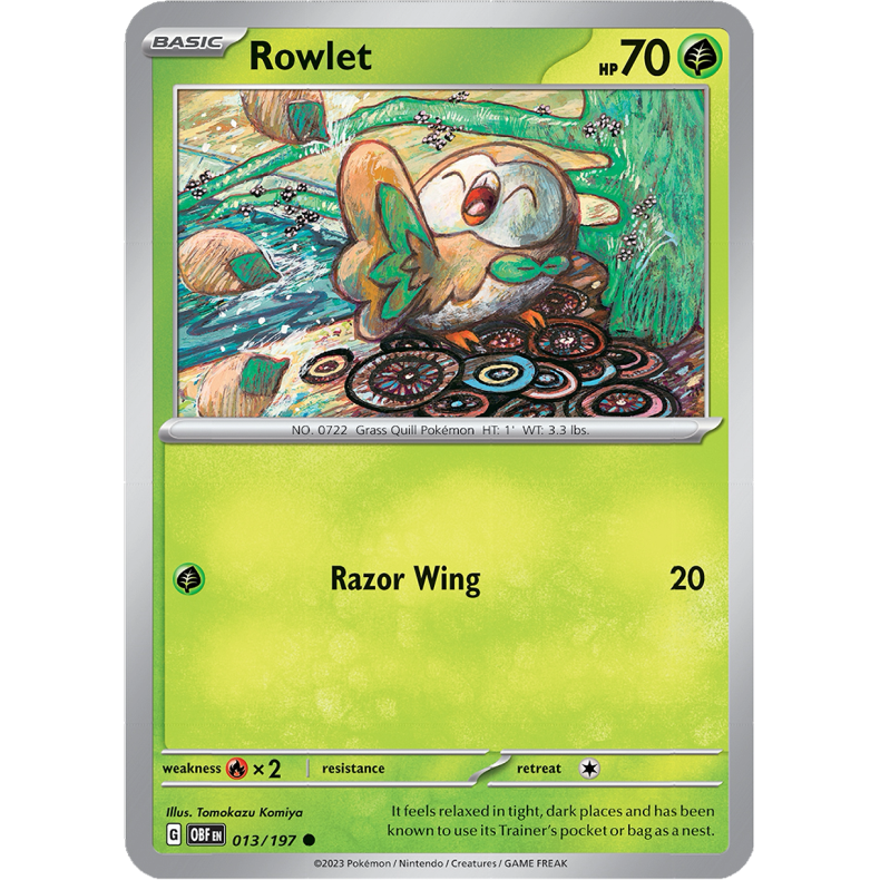 Rowlet 013/197 - Obsidian Flames Enkeltkort