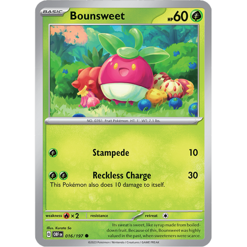 Bounsweet 016/197 - Obsidian Flames Enkeltkort