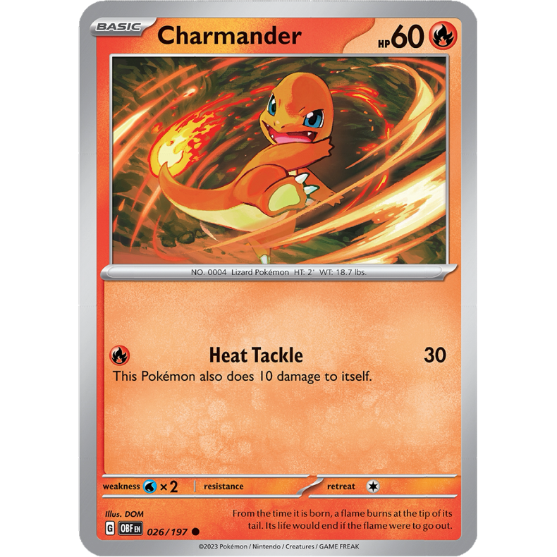 Charmander 026/197 - Obsidian Flames Enkeltkort