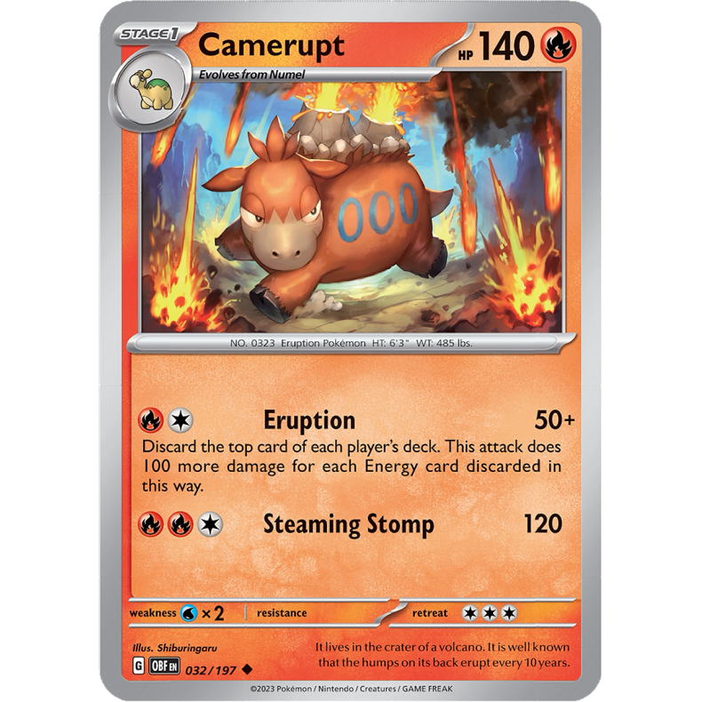 Camerupt 032/197 - Obsidian Flames Enkeltkort