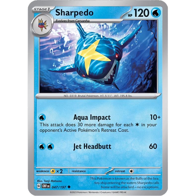 Sharpedo 047/197 - Obsidian Flames Enkeltkort