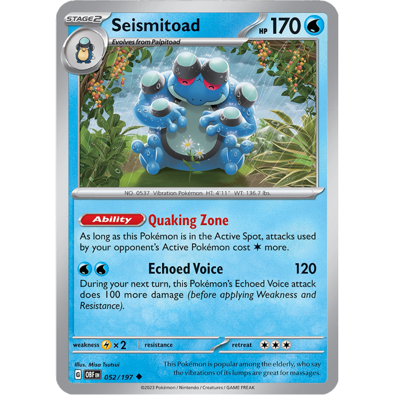 Seismitoad 052/197 - Obsidian Flames Enkeltkort