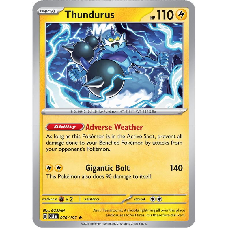 Thundurus 070/197 - Obsidian Flames Enkeltkort