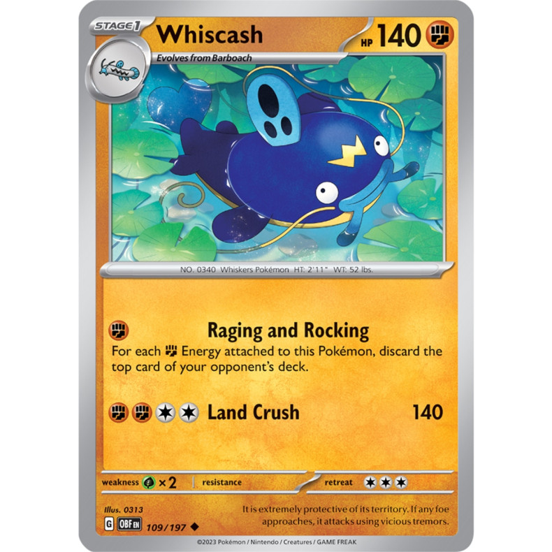 Whiscash 109/197 - Obsidian Flames Enkeltkort