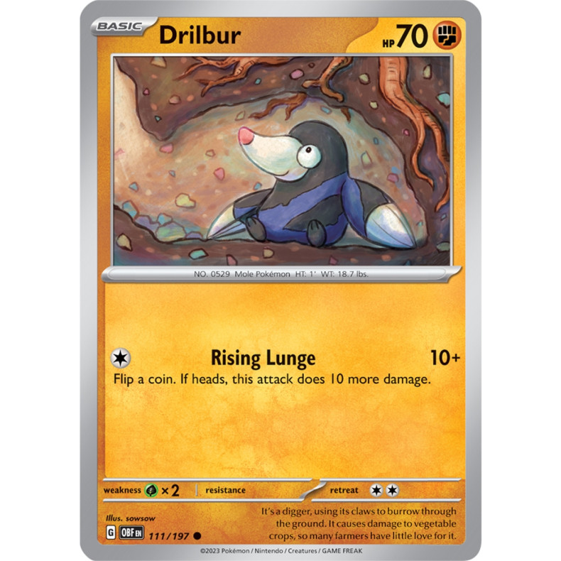 Drilbur 111/197 - Obsidian Flames Enkeltkort