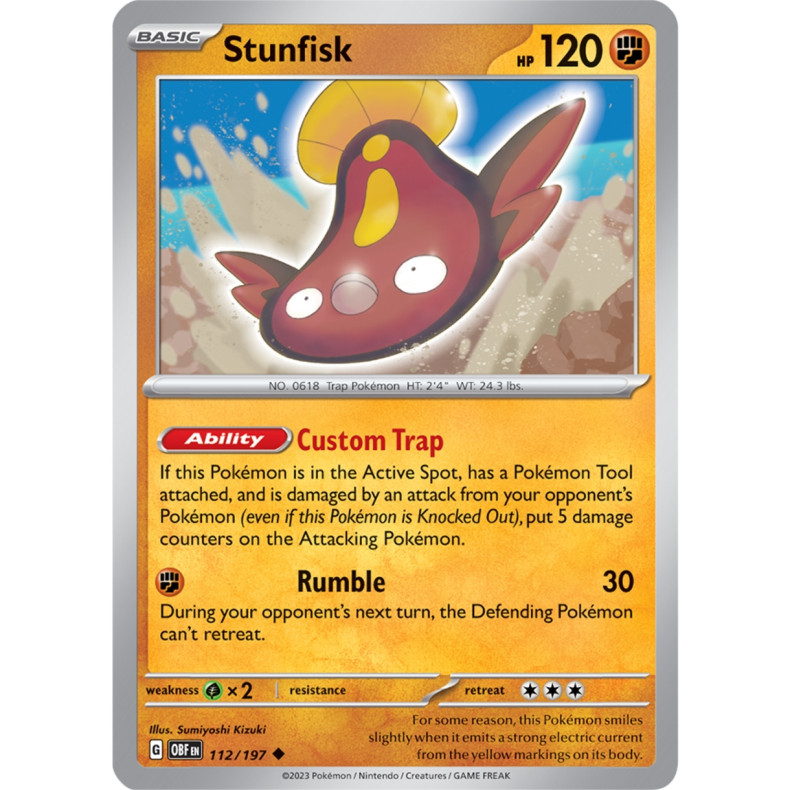 Stunfisk 112/197 - Obsidian Flames Enkeltkort