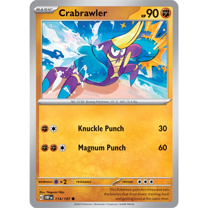 Crabrawler 114/197 - Obsidian Flames Enkeltkort