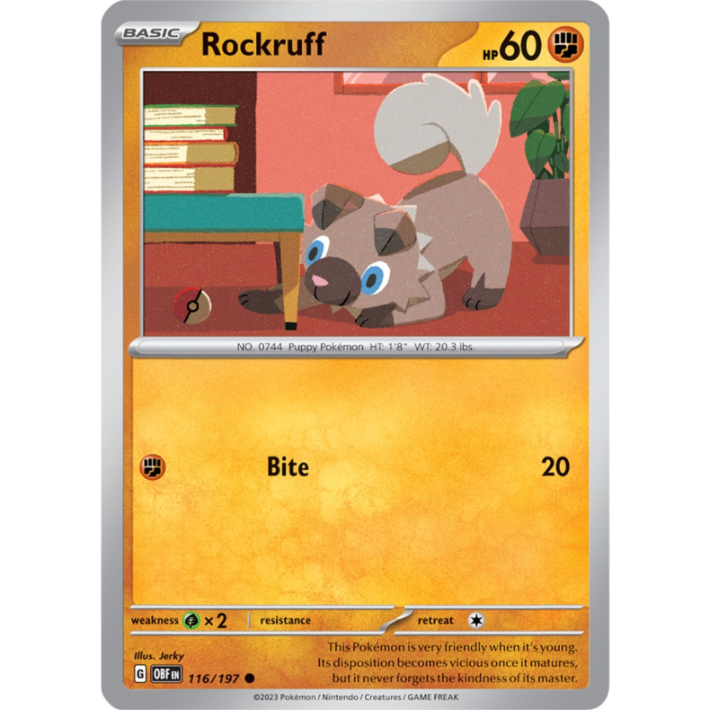 Rockruff 116/197 - Obsidian Flames Enkeltkort