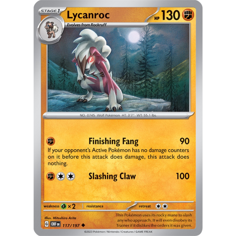 Lycanroc 117/197 - Obsidian Flames Enkeltkort