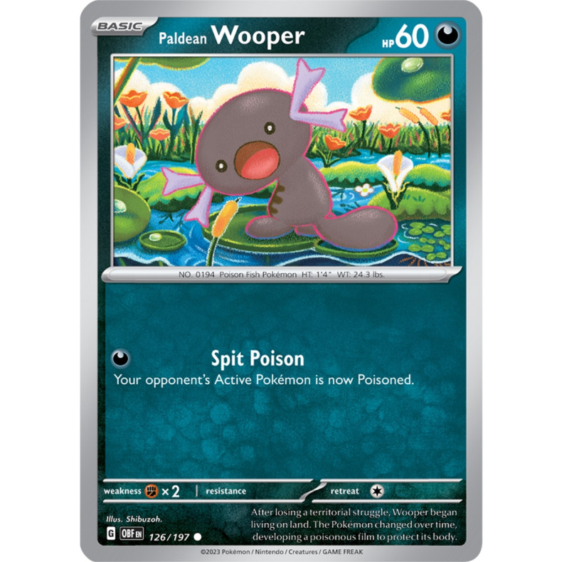Paldean Wooper 126/197 - Obsidian Flames Enkeltkort