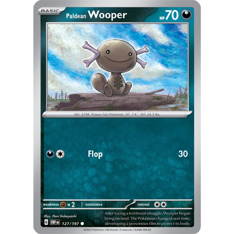 Paldean Wooper 127/197 - Obsidian Flames Enkeltkort