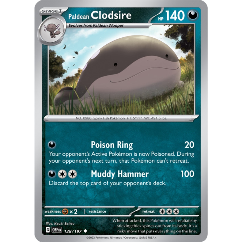 Paldean Clodsire 128/197 - Obsidian Flames Enkeltkort